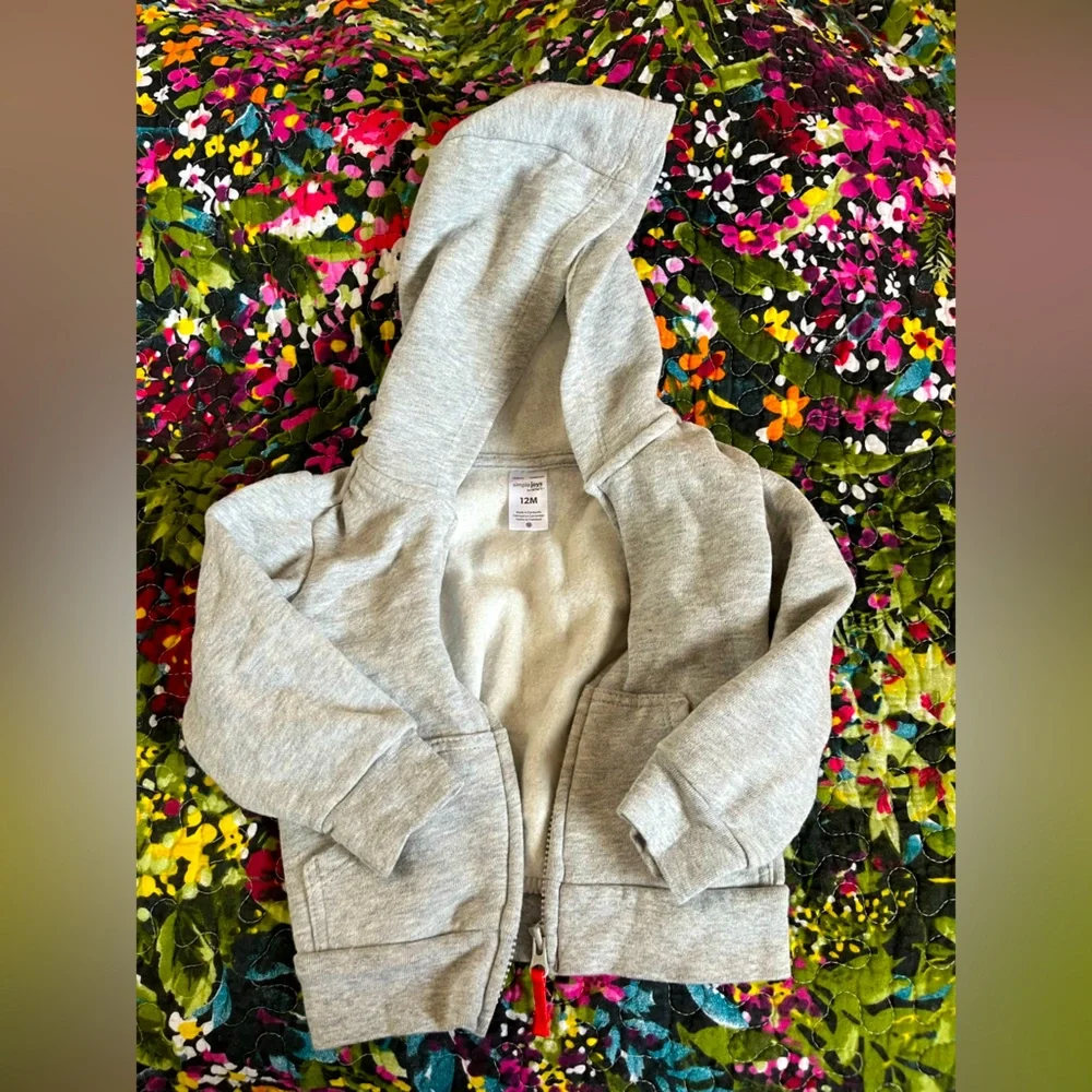 Baby Girl’s Cotton Fleece Grey Zip-Up Hoodie